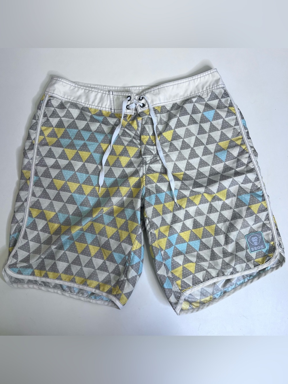 Howler Brothers Triangles Board Shorts Men’s Yellow/Blue/Gray - Size 34